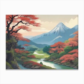 Japanese Landscape Japan Travel Nature Art Canvas Print