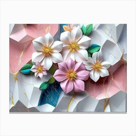 3D Origami Flowers Canvas Print