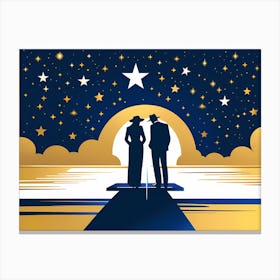 Christmas Night 5 vector art 1 Canvas Print