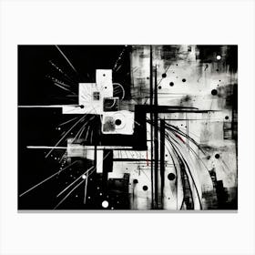 Mystery Abstract Black And White 8 Canvas Print