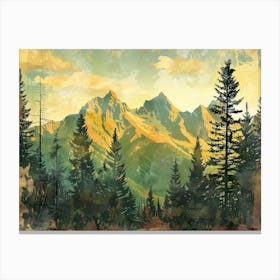 Retro Landscape Illustration 1 Canvas Print