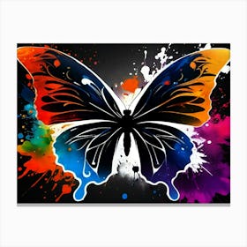 Butterfly With Paint Splashes 6 Canvas Print