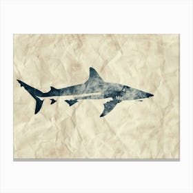 Grey Shark Silhouette 6 Canvas Print
