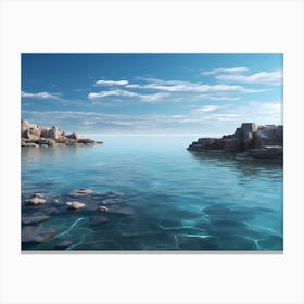 Small Rocky Bay With Clear And Calm Water Canvas Print