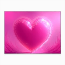 A Glowing Pink Heart Vibrant Horizontal Composition 85 Canvas Print