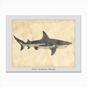 Port Jackson Shark Silhouette 7 Poster Canvas Print