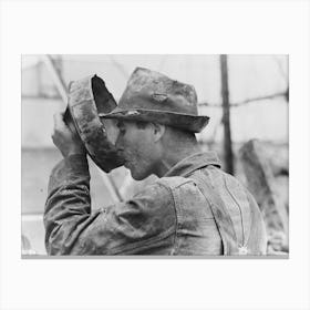 Oil Field Worker Drinking Water, Kilgore, Texas By Russell Lee Canvas Print