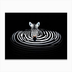 Zebra Positioned Off Center Stripes Forming An Intricate Optical Illusion Causing An Otherworldly Canvas Print