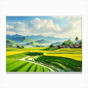 Green Paradise: A Portrait of Rural Bliss Canvas Print