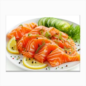 Salmon On A Plate 2 Canvas Print