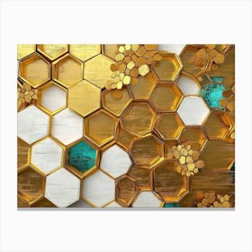 Gold Honeycombs Canvas Print