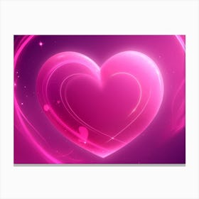 A Glowing Pink Heart Vibrant Horizontal Composition 76 Canvas Print