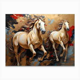 Two Horses Running 5 Canvas Print