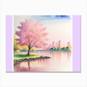 Authentic Sakura Tree Portrait Canvas Print
