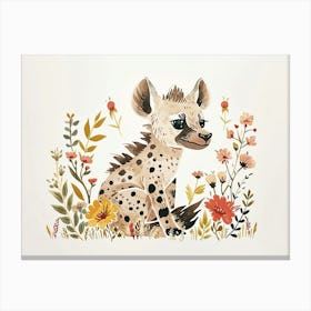 Little Floral Hyena 1 Canvas Print