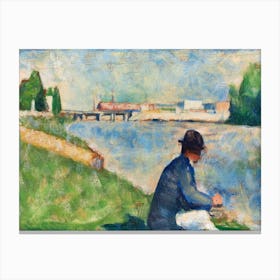 Study For Bathers At Asnières 1, Georges Seurat Canvas Print