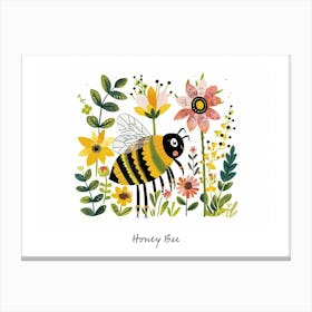 Little Floral Honey Bee 1 Poster Canvas Print