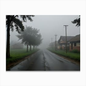 Foggy Road 1 Canvas Print