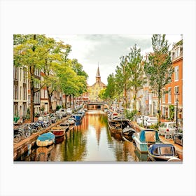 Bloemgracht Canal In Amsterdam Canvas Print