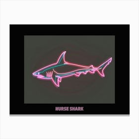 Pink Neon Nurse Shark Poster 3 Canvas Print