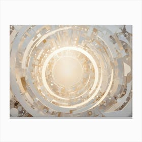 Abstract Background With Concentric Rings And A Bright Light In The Center, Creating A Futuristic And Technological Effect Canvas Print