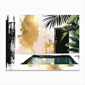 Gold And Black Pool Canvas Print