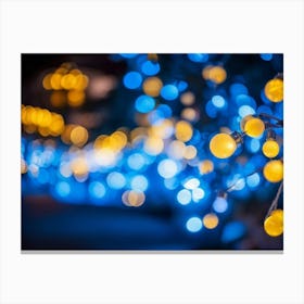 Aglow Magical Background Holiday 2022 Yellow New Year Classic Glow Blurred Beautiful Garl (11) Canvas Print