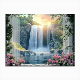 Photo Art with a View of the Waterfall Canvas Print