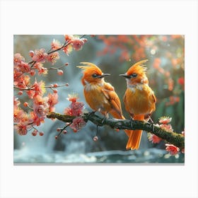 Beautiful Bird on a branch 15 Canvas Print