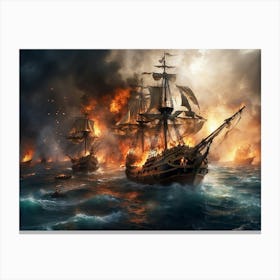 Battle Of The Fleet Canvas Print