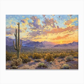 Western Sunset Landscapes Sonoran Desert 2 Canvas Print