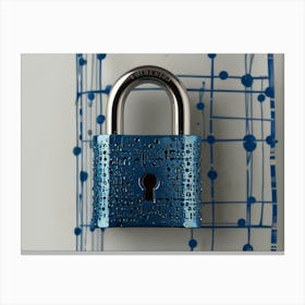 Blue Padlock 2 Canvas Print