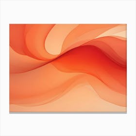 Abstract Background With A Smooth, Flowing, Translucent Wave In Shades Of Orange And Yellow Canvas Print