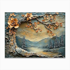 3d Painting Of Lifelike Tree Bark Textures And Woodland Beauty Of Natural 1 Canvas Print