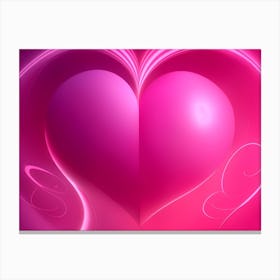 A Glowing Pink Heart Vibrant Horizontal Composition 18 Canvas Print