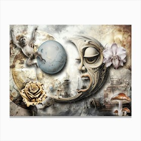 Moon Magic Surreal Illustration Art 01 Canvas Print