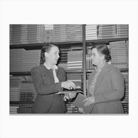 County Superintendent Of Schools And Her Assistant, San Augustine, Texas By Russell Lee Canvas Print