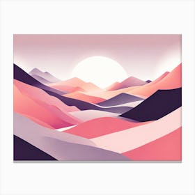 Abstract Landscape, minimalistic vector art 5 Canvas Print
