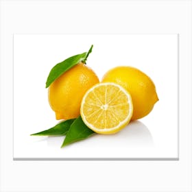 Fruit Lemon White Background Canvas Print