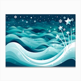 Christmas Sea Background Vector Art 8 Canvas Print