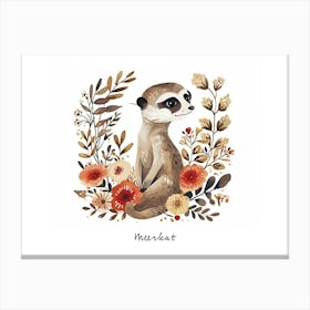 Little Floral Meerkat 2 Poster Canvas Print