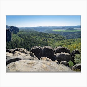 Breite Kluft, Elbe Sandstone Mountains 2 Canvas Print
