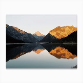 Warm Mountain Reflection In Lake Canvas Print