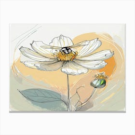 Bee On A Flower 2 Canvas Print