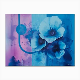 Blue and Pink Flowers Canvas Print