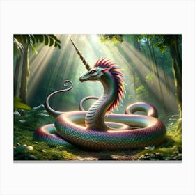 Magical Unicorn-Snake Fantasy Canvas Print