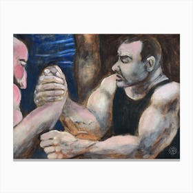 Armwrestlers - Anton Maliar painting man men sport muscle armwrestling Canvas Print