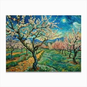 Van Gogh A Peaceful Landscape Featuring Almond Blo Toile