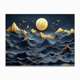 Moon Over The Mountains Canvas Print