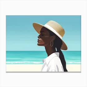 Illustration of an African American woman at the beach 2 Canvas Print